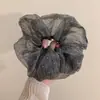 Goma para el pelo de Gipsófila~ Burbuja de Gasa Brillante con Pedrería Cuerda para el pelo a rayas de alta gama Estilo Retro Francés Goma para el pelo estilo Ins Coreano