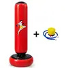 Columna de Boxeo Inflable para Niños Dinosaurio Volteador Saco de Boxeo PVC Engrosado Relleno de Agua Juguete Vertical Entrenamiento en Casa