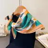 Bufanda Estampada de Seda Sintética con Atmósfera Vibrante, Chal de Alta Gama, Bufanda Versátil para el Cuello, Pañuelo Cuadrado Pequeño, Pañuelo para la Cabeza, Bufanda para Mujer