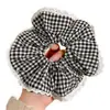 Goma para el pelo tipo scrunchie de encaje con lunares estilo coreano para mujer 2026 Nuevo Modelo de Alta Gama Lazo grande para el pelo Flor de pelo suave Cuerda para el pelo Accesorio para el cabello