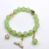 Pulsera Joyería Estilo Nacional, Pulsera Flor de Lirio del Valle Estilo Chino, Cuentas de Buda Tapa de Leche, Pulsera Flor Explosión, Cuentas Redondas de 10 mm, Pulsera de Perlas de Imitación