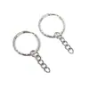 Chaveiro de Metal com Anel Duplo Embutido e Pingente de Corrente de Quatro Seções, Acessórios para Chaveiro DIY Feitos à Mão Atacado