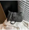 Tendencia de Moda de Verano 2025, Bolso para Mujer, Diseño Elegante, Bolso Cruzado de Media Luna, Bolso de Mano de Mezclilla para Mujer