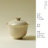 Tigela de Chá Celadon Ruyao com Esmalte Rachado, Alto Valor Estético, Cerâmica, Segura para Preparo de Chá, Não Queimará Suas Mãos, Conjunto de Chá