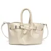 Bolsa de Mão Moderna e Versátil para Mulheres, Novo Estilo Primavera, Alta Qualidade, Bolsa Transversal Simples Plissada para Trabalho e Deslocamento