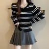 Tricô Feminino 2024 Nova Blusa Protetora Solar de Primavera e Outono Design Externo Fino Nicho Versátil Top de Manga Longa