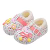 Pantufas de inverno quentes para meninas, forradas com fleece, impermeáveis e fofas para usar em casa, adequadas para bebês e meninas pequenas, com sola antiderrapante