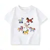 Camiseta de verano estilo coreano para niños y niñas, top casual holgado de manga corta con estampado de poni, elegante, cuello redondo