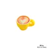 Juguetes de Comida Realistas para Casa de Muñecas en Miniatura, Adornos de Resina de Taza de Café y Plato 3D, Accesorios Hechos a Mano para Decoración de Escenas DIY