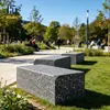 Banqueta alta reta de terrazzo fosco para prédio de escritórios área de descanso externa banqueta de pedra área de demonstração imobiliária fabricante de móveis de paisagismo