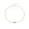 Colar de Pérolas Popular Transfronteiriço em Aço Inoxidável Dourado 18K Estilo Cool Ins Design de Nicho Cadeia Versátil para Suéter Feminino