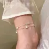 Pulseira Estrela Dupla Estilo Doce para Mulheres, Alto Valor Estético, Empilhável, Luxo Leve, Nicho, Exquisita, Versátil, Joias de Bola Redonda