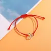 Europa y Estados Unidos transfronterizo Amazon más vendido pulsera de tarjeta pata de perro hilo negro rojo pulsera tejida a mano para mujer