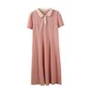 Vestido Casual de Cuello Polo con Lazo Verano Nuevo Talla Grande mm Casual Delgado Falda de Longitud Media 250386