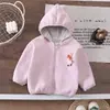 Chamarra con Capucha de Coral Fleece para Bebé Otoño Invierno Nueva Elegante Ropa de Algodón Moda Bebé Chaqueta Cálida Pieza Única Mayoreo