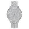 Reloj de Acero con Diamantes de Moda Popular para Hombre, Reloj de Cuarzo con Pedrería Estrellada y Números Romanos
