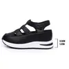 Sandalias Deportivas de Playa de Suela Gruesa y Punta Cerrada de Talla Grande para Mujer, Modelo Nuevo 25, Diseño Hueco con Correas de Velcro, Zapatos Tejidos para Comercio Transfronterizo