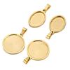 Base colgante redonda Time Gem de acero inoxidable de 20 mm con hebilla de melón, accesorios para collares DIY con borde cruzado