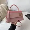 Nueva Textura 2025 Nueva Moda Otoño e Invierno Popular Retro Casual Cadena de Candado Cruzada al Hombro Bolso Cuadrado Pequeño