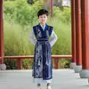Hanfu Infantil Primavera y Verano Disfraz Antiguo para Niños 2025 Nuevo Manga Larga Cuello Cruzado Estilo Tradicional Conjunto Ropa de Actuación Estilo Chino