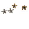 Según el fin de semana Corea del Sur plata de ley 925 aretes de plata de cuerpo completo con forma de flor diamante azul aretes estilo ins para todos los días para mujer