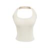 Chica Dopamina 2025 Verano Nuevo Top Chaleco de Color Sólido con Cuello Halter Sexy Chica Caliente con Almohadilla para el Pecho Chaleco Espalda Abierta