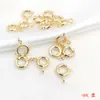 Hebilla de resorte con baño de oro de cobre de fuerte retención de color hebilla de tirachinas hebilla Q hebilla redonda hebilla para accesorios de joyería diy cierre de collar pulsera