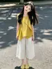 Conjunto de Pantalón Corto sin Mangas para Niñas, Nuevo Estilo Verano 2026, Súper Elegante y Moderno para Niños Mayores, Conjunto de Dos Piezas Estilo Coreano