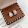 Pendientes de Zirconia Estrellada con Purpurina Fina Estilo Coreano y Japonés para Mujer, Pendientes de Botón Exquisitos Full Diamond de Lujo Ligero, Pendientes de Aro Elegantes