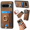 Adecuado para Funda de Teléfono Móvil Google Pixel11Proxl, Soporte de Tarjeta Magnético Desmontable, Anillo Retro, Cubierta de Soporte de Tarjeta de Color Sólido
