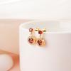 Aretes Ovalados de Lujo de Entrada de Oro de 18K Europeo y Americano para Mujer Aretes de Rubí de Acero Inoxidable Aretes de Zirconia Dorados Exagerados