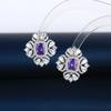 Luxo leve Ou Tina novo s925 prata agulha brincos brincos feminina flor forma micro incrustado brincos de zircão personalidade all-match