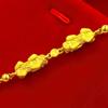 Pulsera doble valiente chapada en oro latón oro Vietnam Oro valiente primero joyería parejas pulsera para hombre y mujer suministro directo de fábrica