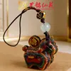 Pingente de Corrente para Celular Cavalo de Troia Arco-Íris Yiming Xianyuan Madeira de Pessegueiro Sândalo Verde Chaveiro Cavalo Tang Pingente para Bolsa Ano do Cavalo Presente