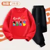 Uniforme de Clase de Traje Conjunto de Dos Piezas para Estudiantes de Primaria Actividades de Reunión Deportiva de Otoño e Invierno Ropa de Porristas Sudaderas y Pantalones Deportivos Casuales