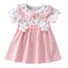 Vestido de Verano para Niña, Lindo Estilo de Dos Piezas, Versátil Vestido de Princesa de Manga Corta para Niños Pequeños, Ropa Infantil con Estilo de Princesa