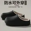 Pantuflas de algodón de invierno para mujer para uso en casa, zapatos cálidos de felpa antideslizantes para interior para parejas, zapatos cerrados de felpa y algodón de invierno para hombre