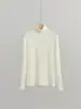 Otoño/Invierno 2026 Nuevo Color Sólido Manga Larga Tencel Lana Ajustado Cálido Cuello Alto Camisa Base Punto para Mujer Diseño Simple