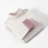 Camiseta base de invierno para mujer, nueva, de cuello medio alto, forrada de polar, engrosada, corte ajustado, cálida, de manga larga, cuello alto, top para llevar debajo