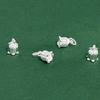 Plata Pura 999 Plata Brillante Flor de Trompeta Colgante Pequeño Accesorio DIY Pulsera Hilo Colgante Collar