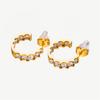 Pendientes Exclusivos Transfronterizos Europeos y Americanos en Forma de C Taina, Acero Inoxidable Chapado en Oro Moda Commuter Pendientes de Acero de Titanio para Mujer, Estilo Minimalista al por Mayor