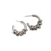 Joyería Xuping Acero Inoxidable Aretes Simples Moda Europea y Americana Personalidad Forma C Bambú Trenzado Corazón Aretes de Botón para Mujer
