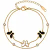 Pulsera popular de titanio y acero estilo ins, moderna, versátil, corazón, mariposa, estrella, geométrica, de acero inoxidable, joyería para la mano