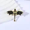 Ropa Versátil Transfronteriza Estilo Punk de Dibujos Animados Negro Pequeño Dinosaurio Pterosaurio Insignia Ropa de Gama Alta Personalizada Broche de Animal