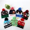 Moda transfronteriza de otoño e invierno Navidad Gorro de Navidad Lámpara LED Gorro tejido colorido luminoso cálido adulto con gorra de pompón