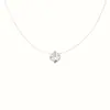Colar Popular Lágrimas de Sereia Feminino Pingente de Zircônia Corrente para Clavícula com Fio de Pesca Invisível Design de Nicho Acessórios Casuais Exquisitos