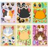 Paquete de 6 hojas de pegatinas de rompecabezas con forma de cabeza de gato que cambian de cara, juguetes para hacer caras, pegatinas que cambian de cara, bricolaje.