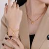 Cassia Nueva Moda Europea y Americana Personalizado Acero de Titanio Amor Clavícula Corazón Conjunto Combinado Joyería para Mujer al Mayoreo