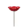 Estaca de Metal para Jardín con Flor Creativa Nueva Hecha a Mano Alimentador de Agua para Flores y Pájaros