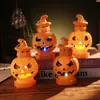Linterna de Calabaza de Halloween de Doble Cara Luz Decorativa LED de Atmósfera Linterna de Fiesta Atrezzo de Arreglo de Atmósfera Castillo Colorido